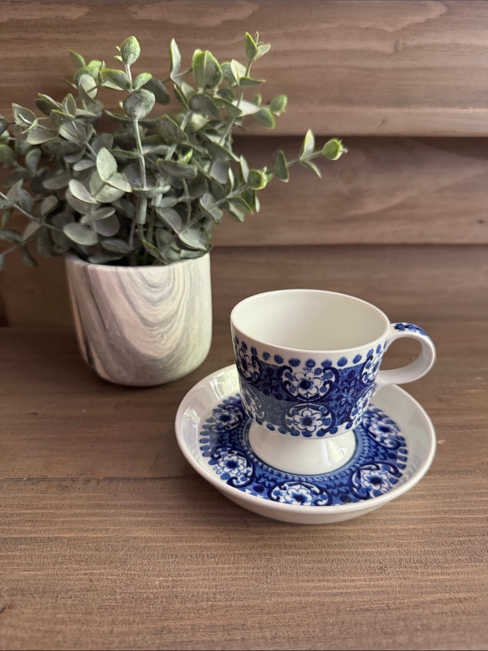 Vintage Arabia of Finland Ali Footed Cup & Saucer Set